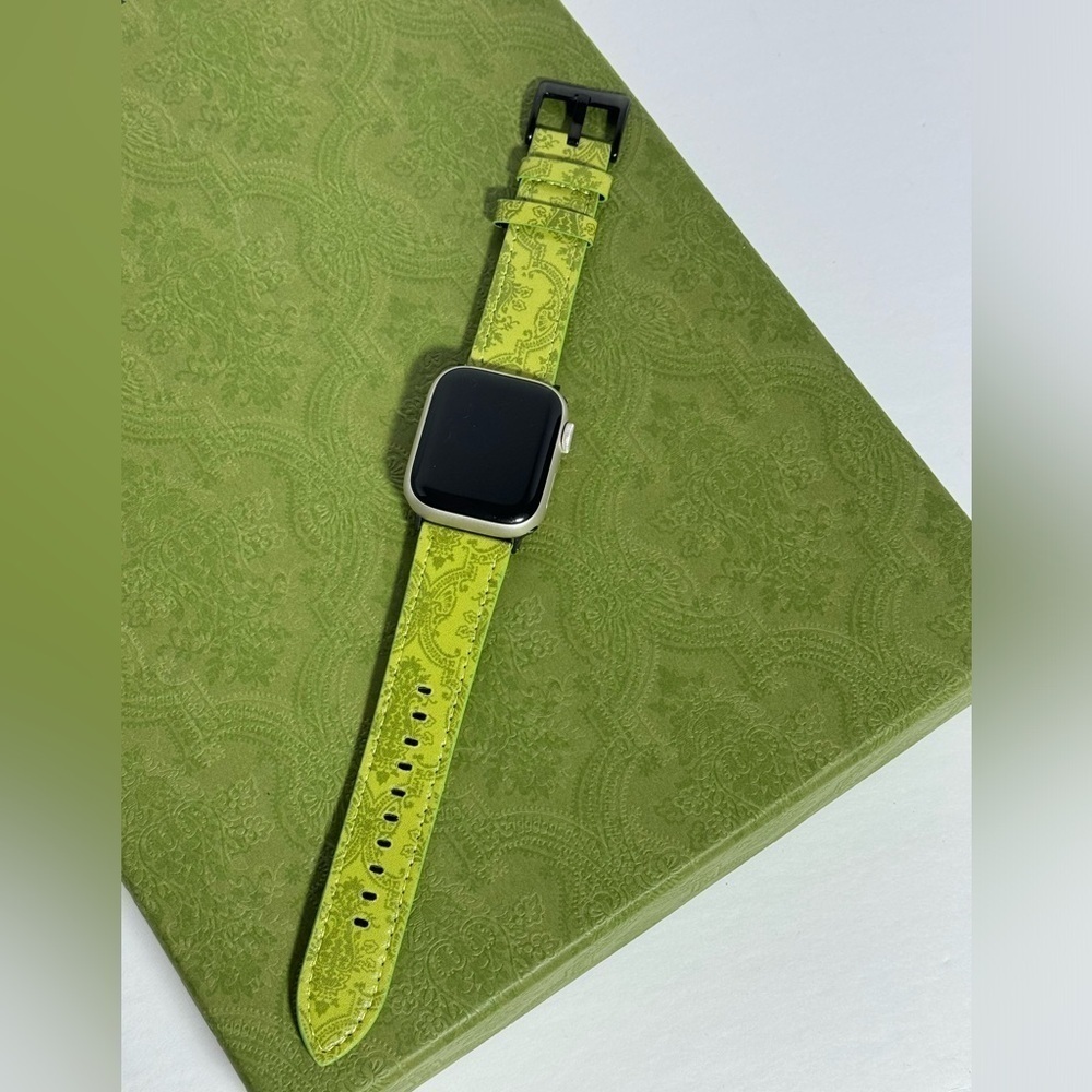 NEW GREEN FLORAL WATCHBAND